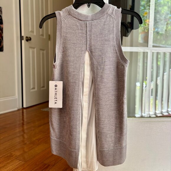 NWT Athleta Itinerary Light Gray Merino Wool Sweater Tank Women XXS - Picture 4 of 8